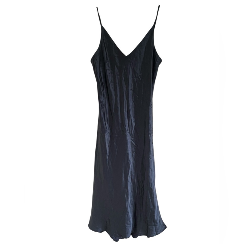 Noiri Blue 100% Silk Slip Dress NWT Large